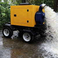 Pompe à eau mobile triphasée à moteur diesel basse pression haute puissance de 4/6/8 pouces en fer, OEM pour drainage des inondations et usage agricole