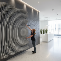 Art mural paramétrique, panneau mural architectural personnalisé à effet de vague 3D, pour hall d'hôtel, bureau, centre commercial, projet commercial