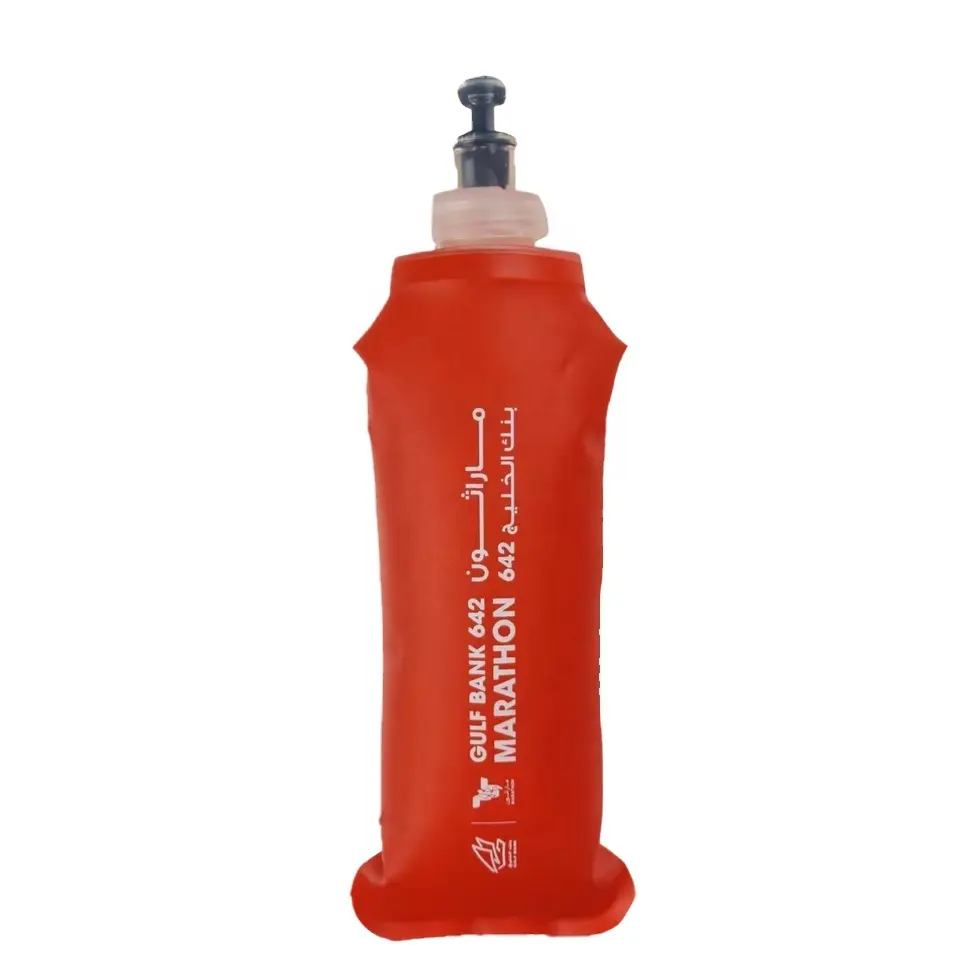 500ml BPA Free TPU Collapsible Foldable Soft Flask Hydration Water Bottle for Trail Race Running Sport