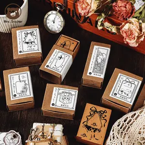 Retro Plant Animals Wooden Rubber Stamps Handmade Decorative Craft Scrapbooking,Album,DIY Crafts,Diary Vintage Wood Seal