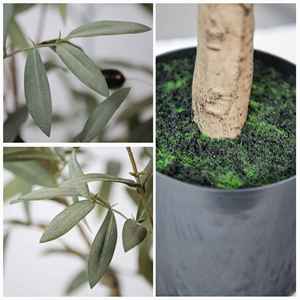 Fornitore artificiale Indoor piante staccabili per la decorazione della casa con la plastica nera fioriera finta albero di ulivo - Product Image 4