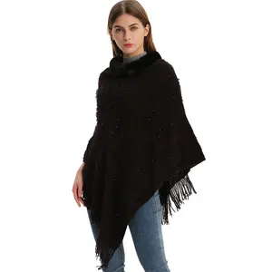 MU all'ingrosso signore di lusso di design in pile in Tartan coperta Poncho nappe da donna inverno caldo Pashmina avvolge scialli mantello di Cashmere