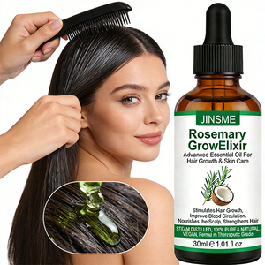 Sérum capillaire élixir de croissance au romarin OEM/ODM avec huile de coco - Formule 2-en-1 pour la croissance des cheveux, améliore la circulation et nourrit 30ml - Product Image 1