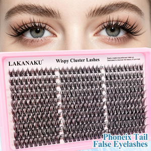 Faux cils autocollants en queue de poisson de 10-16 mm de large, naturels et denses, style européen et américain, pour maquillage quotidien ou de fête - Product Image 1