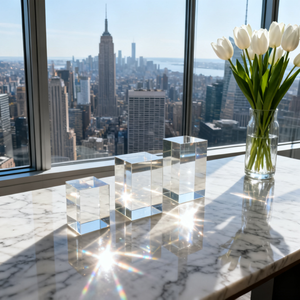 ผู้ผลิตคริสตัลทรงลูกบาศก์ K9 คริสตัลเปล่าสำหรับสลัก  ตัวหนีบกระดาษคริสตัลทรงลูกบาศก์สำหรับงานฝีมือและของที่ระลึก - Product Image 4