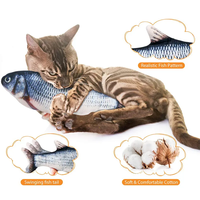 Mainan kucing ikan Floppy elektrik persediaan hewan peliharaan mainan ikan Kicker bergerak mainan kucing ikan bergoyang interaktif mewah dengan Catnip