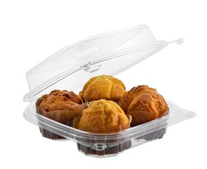 Caja de magdalenas PET con bisagras diseñada para transportar productos horneados - Product Image 5