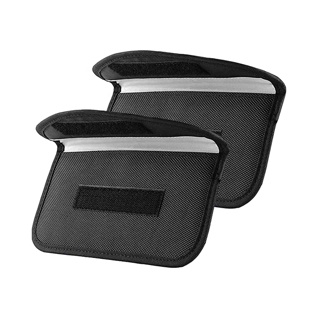 2 Pack Faraday Bags Anti-Tracking & Anti-Theft Car Protection Signal Blocking GPS Metallic Features for Cell Phones Wallets Keys