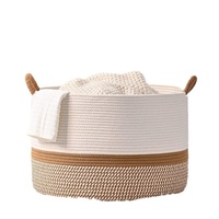 Panier de rangement en corde de coton écologique, grande capacité, design moderne et simple, pour le linge, les vêtements, les articles divers