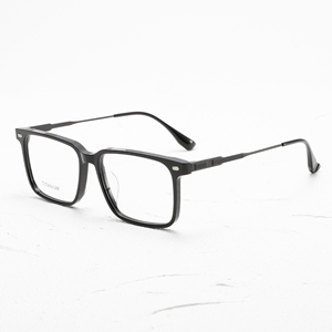 Monturas de Gafas Rectangulares de Aro Completo, Titanio Negro Sólido, Unisex, Corrección de Visión para Adultos, Lentes de Resina Anti-UV - Product Image 1