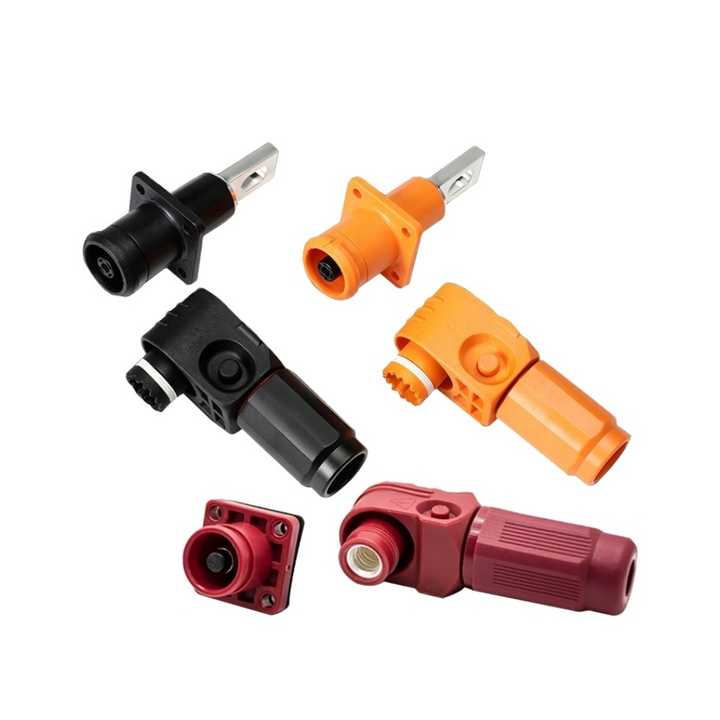 Right Angle EV High Voltage Connector Battery Power Energy Storage Male ...
