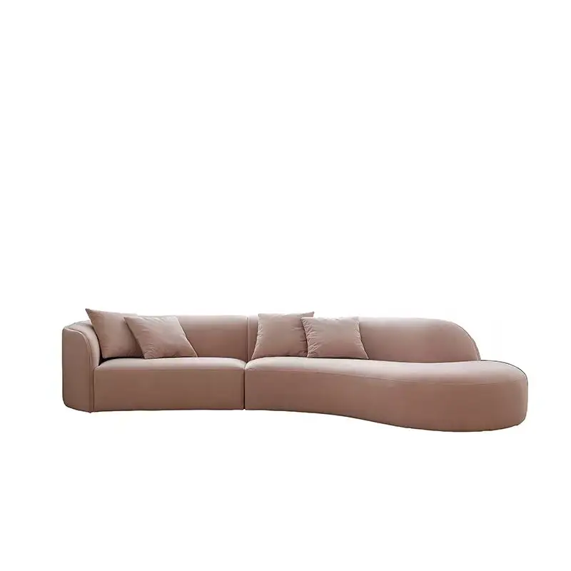 Sofá de sala de estar redondo simples, sofá moderno e simples de flanela
