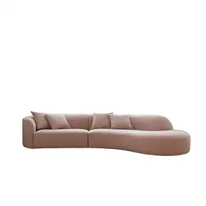 جولة الحديثة أريكة بسيطة بسيطة خاص الفانيلا الوردي أريكة مصمم غرفة المعيشة أريكة
