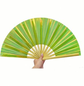 High Quality PVC Bamboo Handheld Fan Carved Technique Large Size Classic Personalized Logo for Festivals Raves Weddings Parties - Product Image 6