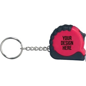 Porte-clés avec ruban à mesurer de poche imprimé sur mesure, durable et flexible - Product Image 3