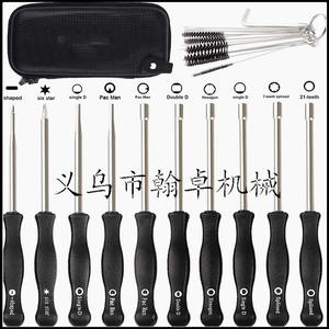 Kit de tournevis de carburateur 10 pièces avec ajusteur, étui en cuir noir et brosse pour accessoires de tondeuse à gazon et tronçonneuse, ensembles d'outils HZPJ - Product Image 1