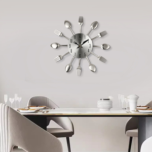 Thiết kế sáng tạo nhà bếp thạch anh giá rẻ kim loại lớn trang trí nội thất hiện đại đồng hồ treo tường tường Relojes horloge - Product Image 4