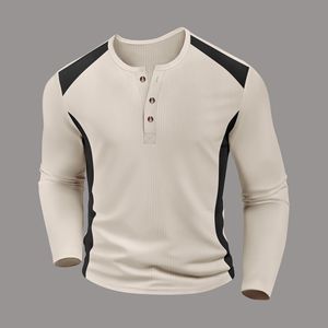 Camicie a Maniche Lunghe da Uomo di Alta Qualità Autunnali Taglia S-3XL Stile Europeo e Americano Popolari in Poliestere con Bottoni Collo Tondo Casual Moda T-Shirt - Product Image 3