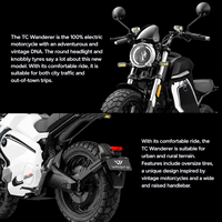 Moto électrique SUPER SOCO TC Wanderer, 60V 32Ah, double batterie, autonomie de 120 km, vitesse de 75 km/h, 2500W, édition européenne, moto électrique, vente en gros B2B
