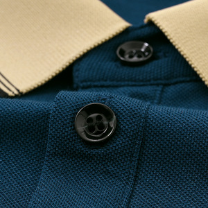 Moda de negocios diaria de verano para hombre para Polo, nueva tela de punto de manga corta transpirable, Color sólido con bordado 3D - Product Image 4
