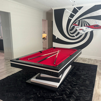 Neue beliebte anpassbare Indoor 9ft 8ft 7ft Billard Drop Pockets Schiefer bett Eiche Finish 3 in 1 Esstisch