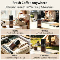 Moulin à café électrique portable mini, broyeur à meules en céramique compact, adapté pour la cafetière à piston, l'hôtel, le camping-car, les voyages en plein air
