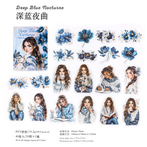 40 autocollants brillants auto-adhésifs par paquet, série Blooming <span class=keywords><strong>Encounters</strong></span>, personnages rétro, décoration de vacances, journalisation DIY - Product Image 6