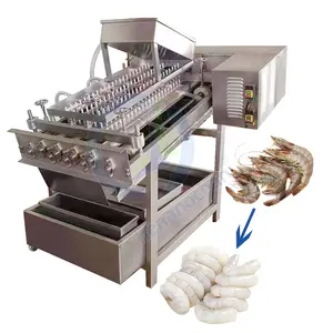 Industrial Automatic Stainless Steel Prawns Fresh Shrimp Shelling Peeling Shell Removing Machine