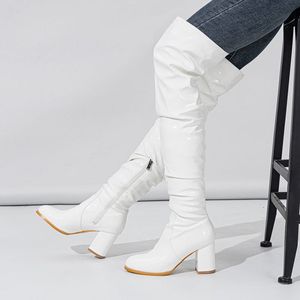 Botas Largas De Mujer Chunky Low <b>Heel</b> Women Over the Knee Boots for Winter and Fall - Product Image 3