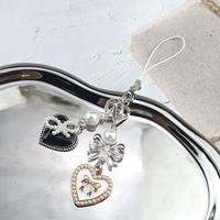 Chaîne de téléphone perlée faite main Y2K, motif Muguet, Nœud Papillon, Cœur, style Lolita, Conte de Fées, Fairy Core, Porte-clés, Pendentif de sac, Bijoux, Cadeaux