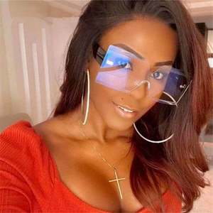 Gafas de Sol Cuadradas de Una Pieza para Mujer, Moda 2021, Lentes con Protección UV400, Montura Grande Sin Aro - Product Image 4