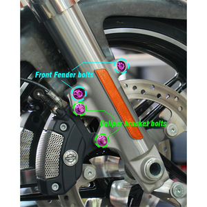 Chiefdom Bremssattelhalterung und Vorderer Kotflügel Titanlegierung Schrauben für H-D Touring Softail XL Sportster Motorrad - Product Image 2