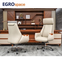 Fauteuil de bureau ergonomique en cuir de luxe EGROspace, pivotant, inclinable, pour conférence, visiteur, formation, haute qualité