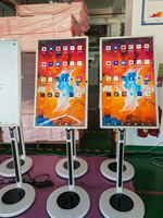 TV LED inteligente de gabinete blanco de 32 pulgadas con soporte de ruedas rodantes Android portátil HDTV retroiluminación LED compañero de Entretenimiento inteligente