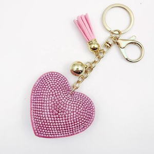 Llavero de Corazón con Borla de Cristal Coreano y Diamantes de Imitación, Colgante Brillante para Bolso, Anillo con Forma de Corazón - Product Image 3