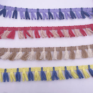 Decorazione per <span class=keywords><strong>tenda</strong></span> da esterno di moda 3cm con nappa in pizzo a due colori cuscino per la casa in tessuto con nappe pendenti orecchio pizzo rosso - Product Image 6