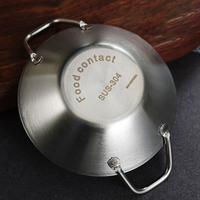 Assiette d'assaisonnement double oreille Plat à condiments créatif en acier inoxydable Bol rond à tremper pour sushi Mini assiettes pour apéritif