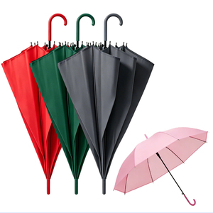 Custom Logo 23 Inch J-Hook Handle Straight Rain <b>Umbrella</b> for Women, <b>Windproof</b> Customized Branded Promotional <b>Umbrellas</b> - Product Image 1