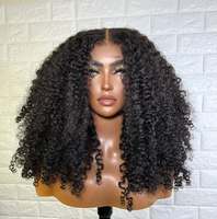 Nuevas pelucas de cabello virgen vietnamita con rizos birmanos y voluminosos, peluca frontal de encaje SDD para mujeres afroamericanas, doble densidad.