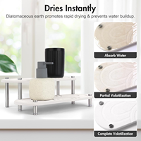 CC Organisateur de lavabo multifonctionnel et étanche à 3 niveaux, séchage instantané, avec plateau en pierre absorbant l'eau