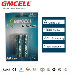 Wholesale <b>AA</b> 2pcs Blister Card Ni-mh Rechargeable <b>Battery</b> USB Type-C <b>Lithium</b> <b>Batteries</b> - Product Image 6