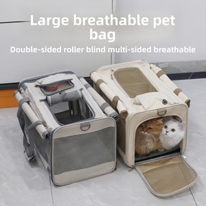 Fashionable Portable <strong>Large</strong>-Capacity Oxford <strong>Pet</strong> Backpack Solid Pattern Breathable <strong>Dog</strong> Cat <strong>Cage</strong> with Zipper Closure for Outings - Product Image 3