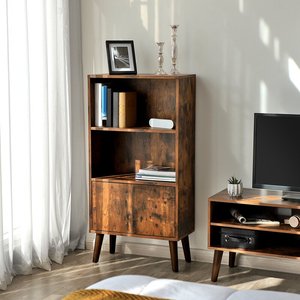 Estantería giratoria de madera antigua <span class=keywords><strong>con</strong></span> <span class=keywords><strong>puertas</strong></span> para libros, estante de almacenamiento de Libros Retro de montaje en pared, armario de almacenamiento dorado, Económico - Product Image 3