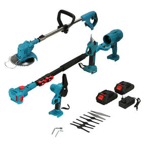 Portable 4 pièces <span class=keywords><strong>batterie</strong></span> au Lithium industrielle tondeuse à gazon ensemble ventilateur multifonctionnel herbe scie branche ciseaux bricolage outil pliant - Product Image 1