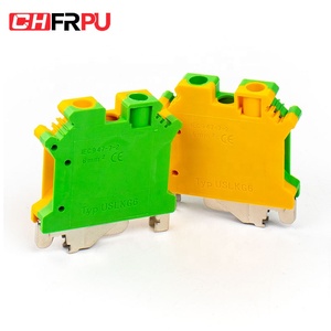บล็อกขั้วต่อสายดินแบบสกรู DIN Rail ขนาด 6 มม.² รุ่น CHFRPU USLKG6 ทำจากทองเหลือง สำหรับ <span class=keywords><strong>UK6N</strong></span> - Product Image 1