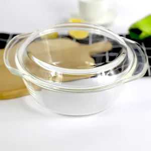 食事準備エコ家庭用品透明高透明ディライトキングガラス製品ホウケイ酸ガラス調理セットデザイナーキャセロール鍋