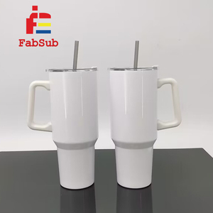 Tumbler Riutilizzabile di Alta Qualità per Sublimazione, 40oz/1200ml, <span class=keywords><strong>con</strong></span> Manico e Cannuccia, Coperchio Trasparente Scorrevole per Sublimazione - Product Image 5