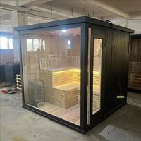 Sauna électrique efficace pour intérieur, sec/humide, avec structure en bois massif, pour salle de bain familiale, chambre d'amis, bureau, balcon, véranda