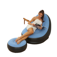 Chaise de Canapé de Loisirs Gonflable avec Bras de Support Chaise de Sol Portable Chaise Lounge pour Usage Intérieur Extérieur