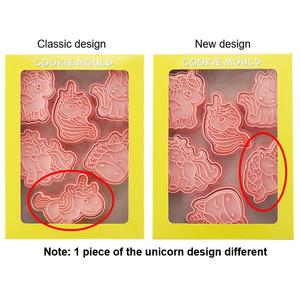 Juego de 6 Cortadores de <span class=keywords><strong>Galletas</strong></span> con Forma de Unicornio, Moldes de Plástico 3D para <span class=keywords><strong>Galletas</strong></span>, Sellos para <span class=keywords><strong>Galletas</strong></span>, Herramientas para Hornear y Repostería - Product Image 3